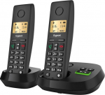 Gigaset Pure 220A Duo - 2 juhtmeta DECT-telefoni koos automaatvastajaga - k&otilde;nede blokeerimise nupu ja k&auml;ed-vabad funktsiooniga - 80 kontakti, antratsiitmust [&uuml;hildub DE, IT, FR, NL, BE, Che, AUT]
