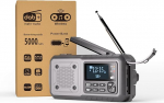 Acta Berg Crank Radio DAB + / FM h&auml;daolukorra raadio koos v&auml;ntamise ja 5000 mAh akuga Solar Radio koos &auml;ratuskellaga K&auml;si v&auml;ntamine Blackout h&auml;daolukorra seadmed nagu taskulamp ja laadija SOS
