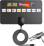 DVB-T2 antenni siseruumides koos signaali v&otilde;imendiga - isekleepuv TV antenn digitaalne k&otilde;ikidele teleritele, toetab 8K/4K/1080P - DVBT2 antenn koos sisemise v&otilde;imendiga - 5 m koaksiaalkaabel 1