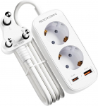 Adapter L&otilde;una-Aafrika Vabariigile koos PD20W USB kiirlaadijaga, reisipistik Namiibia, reisiadapter L&otilde;una-Aafrika, pistikupesa adapter L&otilde;una-Aafrika, Namiibia, Lesotho, Mosambiik, Botswana, Lesotho, 1,5 m kaabel,