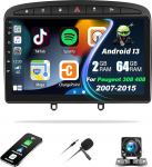 SIXTOP 2G 64G Android autoradio Peugeot 308 308SW 408 2007-2015 traadita Carplay Android auto, 9-tolline puuteekraaniga raadio Bluetooth navigatsiooniga WiFi FM/RDS raadio 2 DIN Peugeot'ile