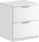 Habitdesign Bedside Table Office Book - Low Cost Model - Matt White Finish - Dimensions: 38cm (W) x 45cm (H) x 34cm (D)