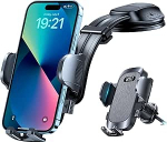 HTU 【2026 Uusim iminapakett ja ventilatsioon Paindlik k&auml;si mobiiltelefoni hoidja auto【T&otilde;eline s&otilde;jaline klass】360&deg; p&ouml;&ouml;ratav auto kinnitus armatuurlauale ketas iPhone 17 Pro Max Samsung S25, Hall