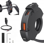 Mootorratta pesa USB C, 12 V USB C pesa mootorratta veekindel QC3.0 USB-A & PD kiirlaadija t&uuml;&uuml;p C laadija 12 V/24 V mootorratta mootorratta auto mootorratta paat mobiiltelefonid tahvelarvutid GPS (must)