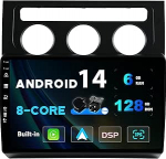 SXAUTO - 6G + 128G - Android 12 IPS autoraadio VW Touranile (2003-2010) - Sisseehitatud Carplay/Android Car/DSP - LED kaamera + MIC - DAB roolijuhtimiss&uuml;steem Fast Boot 360-CAM WiFi - 2 DIN 10.1 tolliga