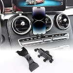 Auto mobiiltelefoni hoidik Mercedes-Benz GLC 2015-2022 C-klass 300 2015-2021 mobiiltelefoni hoidik 360&deg; p&ouml;&ouml;ratav ventilatsiooniga auto mobiiltelefoni hoidik &uuml;he nupu vabastamine auto hoidik mobiiltelefonile