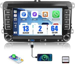SIXWIN 2+64G Android 13 autoraadio VW Golf 5 Golf 6 Skoda Polo Passat Tiguan Touran koos Carplay/Android Car/Mirrorlink, 7-tolline mahtuvuslik puuteekraan koos WiFi GPS Bluetooth FM RDS raadio EQ 2USB-ga