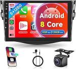 6G+128G 8 Core Wireless Carplay Android Car Radio 2 DIN Toyota RAV4 2007-2012 9-tollise puuteekraaniga autoraadio koos Android auto navigatsiooniga GPS WiFi peegel Link Bluetooth FM/RDS/DSP EQ/USB/SWC