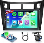 Rimoody 2G + 64G autoraadio Android 15 Toyota Yaris 2005-2011 9-tolline puuteekraaniga raadio koos traadita Carplay Android auto navigatsiooniga GPS peeglilink Bluetooth FM/RDS raadio WiFi USB + tagurdamine