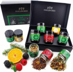 Hallingers Merry Christmas Green - J&otilde;ulud 5 t&uuml;&uuml;pi tee kinkekomplekt karbiga Vegan, kingitus j&otilde;uludeks kruvipurkides (komplekt) - kingitus suvel ja t&auml;iuslik grillkingitus | Genesun