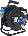 Electraline 49049 kaablirull Industriel H07 RN-F 3G2,5 25 m kaabel - IP44 v&auml;ljas / kaablirull kummist pikendusega, 2 t&ouml;&ouml;stuslikku IEC pistikupesa 3-poolse pistikuga Sobib matkaautodele, telkimisele