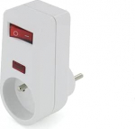 CHACON 1 x 16A 3500W 250V &uuml;lepingekaitsega pistikupesa - valge - sisse/v&auml;lja l&uuml;litatud