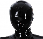 Must lateksmask, kummist kapuutsiga maskid, millel on ainult nina avanemine, unisex peo cosplay maskiballi kost&uuml;&uuml;mid