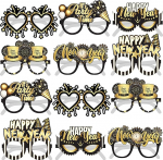KatchOn, Happy New Year Glasses 2024 - Pack of 12 | Aastavahetuse klaasid, aastavahetuse peotarbed 2024 | Happy New Years Party Glasses for Happy New Years Decorations 2024 | NYE Party Supplies