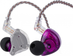 LINSOUL KZ ZS10 Pro, 4BA + 1DD 5 draiveri k&otilde;rvamonitor, HiFi juhtmega k&otilde;rvaklapid, m&auml;nguk&otilde;rvaklapid, h&uuml;briid IEM k&otilde;rvaklapid, 2-poolne eemaldatav kaabel (ilma mikrofonita, lilla)