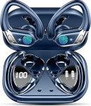 Bluetooth spordik&otilde;rvaklapid, Bluetooth 5.4 HiFi Stereo, 50H juhtmevabad k&otilde;rvaklapid CVC 8.0 m&uuml;ra t&uuml;histamine, kiirlaadimine USB-C merev&auml;e sinine