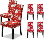 Wintem j&otilde;ulutooli katted Elastne komplekt 6 j&otilde;uluvana tooli katted seljatoele ja istmele, lihtne kokku panna, pestav ja korduvkasutatav j&otilde;ulukaunistuseks kodus