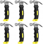 WENLISELL Claw Hammer, Short Hammers with Non-Slip Handle, Mini Hammer for Home, DIY, Camping, Tent Stakes, Pack of 6