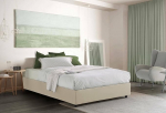 Talamo Italia - Dana Beige Double Fabric Storage Bed - 100% Made in Italy - Front Opening - Includes Mattress 160 x 190 cm