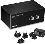 TRENDnet, TK-240DP 2-portiline Dual Monitor DisplayPort KVM Switch koos heliga, 2-portiline USB 2.0 Hub, Dual Monitor KVM Switch, must