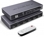 HDMI Splitter 4K 240Hz HDMI Switch 4 in 1 Out - 8K60Hz 4K240Hz HDMI Splitter koos puldiga HDR10+ HDMI2.1 3D CEC HDR HDCP2.3, HDMI l&uuml;liti TV PS5/4/3 Xbox DVD m&auml;ngija Nintendo PC Fire Stick jaoks