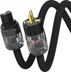 Monosaudio P029 HiFi toitejuhe 1,5 m vasest varjestus, 2-poolne AC High End IEC kaabel OFC Audiophile toitejuhe l&auml;bim&otilde;&otilde;t 17 mm EU Schuko pistik + IEC C15 &uuml;hendus DVD/V&otilde;imendi/Dekooder/Subwooferile