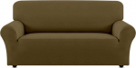 Plain Sofa Seat Cover Big Elasticity Stretch Couch Cover Loveseat Sofa Corner Sofa Lining Furniture Cover 1/2/3/4 Seater Olive 4 Seater (235.300 cm)