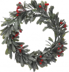 Pidulikud tooted Punased marjad rohelised lehed j&otilde;ulukingi p&auml;rg 35cm kunstlik hooajaline uksekaunistus