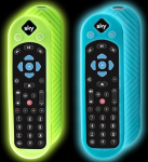 2 Pack Sky Q h&auml;&auml;lpult SKY135 Sky Q Touch ja Non-Touch kaugjuhtimispuldi aku tagakate koos kadumisvastase paelaga (sinine ja roheline)