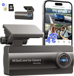 4G LTE Dashcam Front Rear 2K/1080P 24/7 parkimisrežiimiga, autokaamera GPS j&auml;lgimise, OBD paigalduse, G-sensoriga, rakenduse hoiatused, otse&uuml;lekanne, &ouml;ine n&auml;gemine ja 32 GB SD kaart