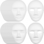30 valge paberimaskide pakett, DIY v&auml;rvimismask, v&auml;rvitavad paberimaskid, ooperid, t&auml;isn&auml;omaskid Halloweeni, karnevali, festivali, maskiballi, Cosplay-pidu (mees + naine).