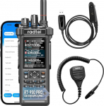 Radtel RT-950 PRO 27MHz TX GPS/APRS 10W pikamaa Walkie Talkie k&auml;siraadio AM/FM/CB/SW/MW/LW RX Bluetooth rakenduse programmeerimine NOAA (koos programmeerimiskaabliga, mikrofoniga)