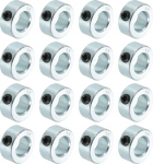 sourcing map 16-teiliges Set Schraubenmanschetten, 1,6 cm Bohrung, Karbonstahl, Schaftmanschetten, 3,8 cm Au&szlig;endurchmesser, 1,27 cm Breite, Schlossachsenmanschette f&uuml;r Linearstangenwellenf&uuml;hrung