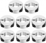 sourcing map Double Split Shank Collar 13mm Bore Two Piece Clamp Collar 30mm OD 10mm Thickness Aluminum Alloy Screw Split Ring 8pcs