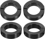 sourcing map 4 x doppelt geteilte Schaftmanschette f&uuml;r 1-5/16 Zoll Schaft, zweiteiliger Klemmkragen, 5,4 cm Au&szlig;endurchmesser, 9/16 Zoll Breite, Schwarzoxid-Stahlschlossklemme, Stellschrauben-Stil