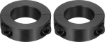 hankekaart 2 x Double Split Shank Collars, 28mm Bore Two Piece Tension Collar, 48mm OD, 15mm paksus, s&uuml;sinikterasest, Lock Collar Clamp koos komplektkruvidega (must oksiid)