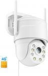KKB 4G LTE Surveillance Camera with SIM Card and 24/7 Continuous Recording, 2K Outdoor/Indoor Camera without WiFi, Wired with AI Detection, 2-Way Audio, Colour Night Vision, IP66 Weatherproof