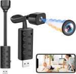 ZGSZ USB WiFi Camera Mini USB WiFi Spy Camera HD 1080P Home Security Surveillance with Night Vision and Motion Detection