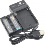 DSTE Li-ion aku ja mikro USB laadija Sobib Sony NP-FM30, NP-FM50, NP-FM51, NP-QM50, NP-QM51, NP-FM55H jaoks.