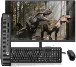 HP EliteDesk 800 G2 Mini lauaarvuti 24-tollise monitoriga, Intel Core i3-6100, 16 GB RAM, 256 GB SSD, USA klaviatuur, WiFi, Bluetooth, Windows 11 Pro (uuenenud)