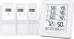 FABULETTA f&uuml;r Kabelloses Innen- und Au&szlig;enthermometer mit f&uuml;r 3 Sensoren - Genaue Temperatuur- und Luftfeuchtigkeitsmessung