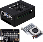 GeeekPi metallist korpus koos N07 M.2 NVMe SSD Pip PCIe perifeerse plaadi alumine osa Raspberry Pi 5 jaoks, koos Raspberry Pi 5 ametliku aktiivse jahutusega, toetab M.2 Key-M NVMe SSD 2230/2242/2260/2280