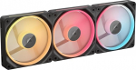 CORSAIR iCUE LINK LX120-R RGB 120mm PWM p&ouml;&ouml;rdventilaator - kolmekordne ventilaatorikomplekt - madal m&uuml;ra, CORSAIR magnetiline kuppelaager, kaks valgusahelat, QuikTurn kruvid, nullkiiruse režiim - must