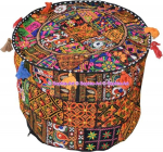 India tikitud Patchwork kate India dekoratiivne v&auml;ljaheide India mugav p&otilde;randapadi puuvillane padi Ottomani v&auml;ljaheide India disainid etniline Patchwork v&auml;ljaheide (must Rajkoti, 18 x 13 tolli)