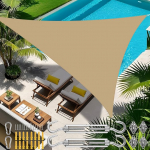 Markiis koos 24 paigalduskomplektiga, 3 x 3 x 3 m, veekindel p&auml;ikesekaitse kolmnurkne p&auml;ikesevari, v&auml;ljas varikatus, aed, terrass, basseinivarjud, markiis, telkimisvarjud (liiv)