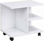 BAKAJI kohvilaud elutuppa Multifunktsionaalne diivan TV stend ajakirja &ouml;&ouml;kapilett ratastega Melamiin puidust (valge)