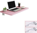 Klapptisch mit 2 Metallhalterungen, multifunktionaler Holzschreibtisch f&uuml;r Zuhause, B&uuml;ro, Schlafzimmer, K&uuml;che, 127 x 127 cm, zusammenklappbar, Rosa