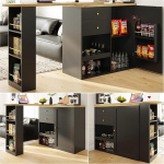 DRIXNO 360&deg; p&ouml;&ouml;rlev s&ouml;&ouml;dav baar (138 cm - 105 x 39 x 102 cm), 2 sahtlit ja l&uuml;kanduksega kapp, 3 tasandit avatud hoiuruumi, sobib s&ouml;&ouml;gituppa/t&ouml;&ouml;tuppa/elutuppa jne.
