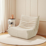 Bean Bag Diivan p&otilde;randakott, p&otilde;randatool seljatoega, laisk diivan ergonoomilise disainiga, kaminatool, lugemistool, mugav, lamamistool, meditatsioonitool magamistuppa, elutuppa, lambavillane (beež)