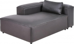 Brand Chaise Longue diivanile Imitatsioonnahast must paremale koos seljatoe padjaga